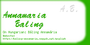 annamaria baling business card