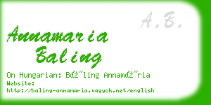 annamaria baling business card